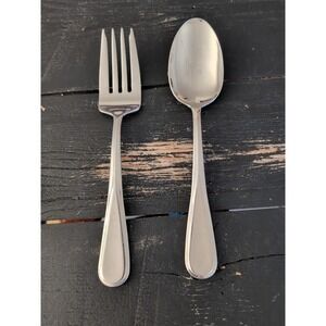 Mikasa Bravo Stainless Glossy Serveware Spoon Fork 2 Pieces
